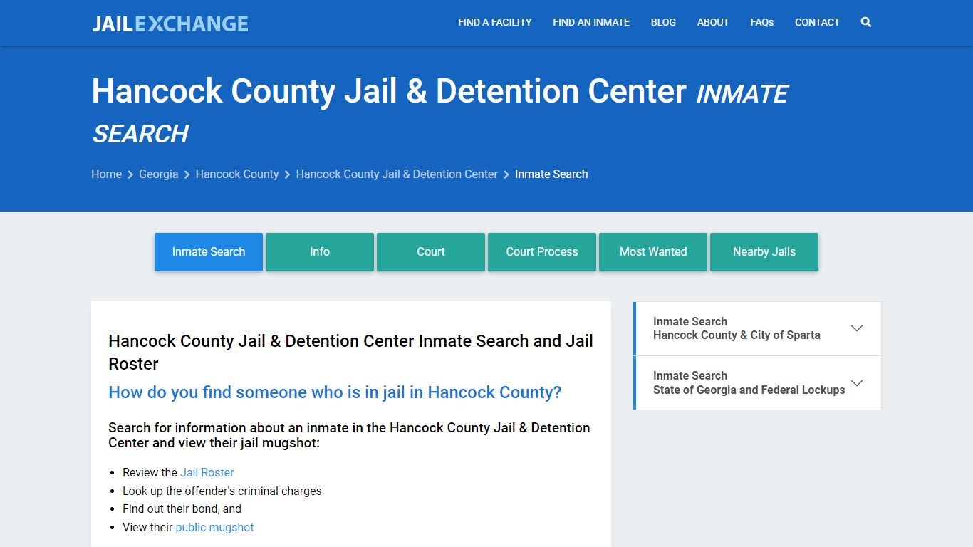 Hancock County Jail & Detention Center Inmate Search